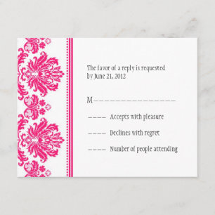 Cartes RSVP Hot Rose Damas