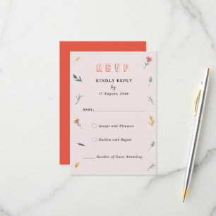 Cartes RSVP Joyeuses Faire-part de mariage Florale