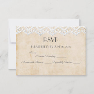 Cartes RSVP Lace Lips & Moustache Vintage