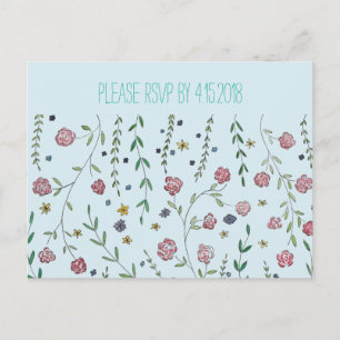 Cartes RSVP Livres et Blossoms