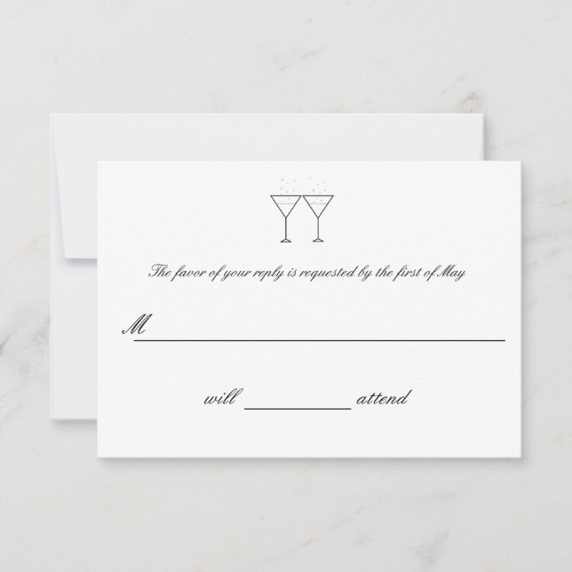 Cartes RSVP "Lunettes de Champagne" (Devant)