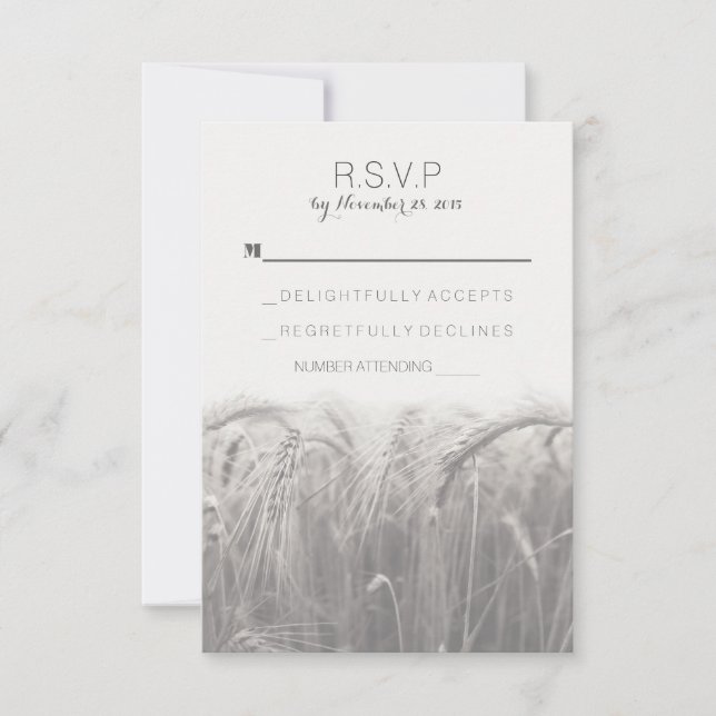 Cartes RSVP mariage campagnard Rustique (Devant)