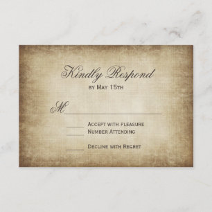 Cartes RSVP Mariage campagnard Rustique en papier