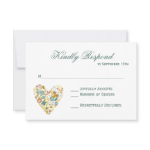 Cartes RSVP Mariage de automne Boho Floral Automne