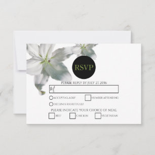 Cartes RSVP Mariage Lys Blanches Élégantes
