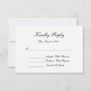 Cartes RSVP Monogramme & Escroirs noir et blanc