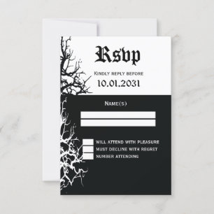Cartes RSVP Noir Et Blanc Pour Mariage Halloween