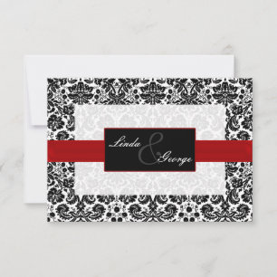 cartes rsvp noir et blanc standard 3,5 x 5