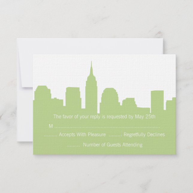Cartes RSVP NYC Skyline Wedding (Devant)