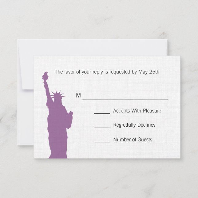 Cartes RSVP NYC Skyline Wedding (Devant)