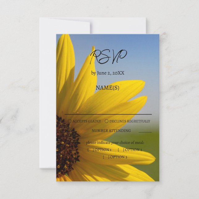 Cartes RSVP personnalisables de mariage de tournes (Devant)