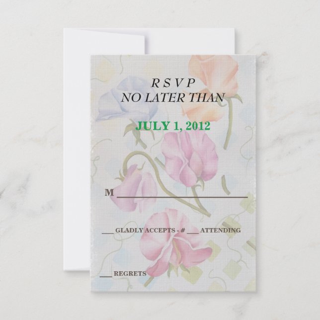 CARTES RSVP PERSONNALISABLES POUR LES POIS DOUCES (Devant)