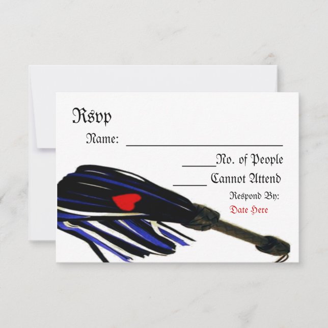 Cartes RSVP personnalisées de la tige en cuir (Devant)
