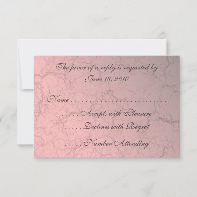 Cartes RSVP Pink Grunge Damask (Devant)