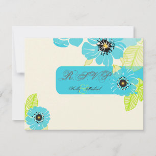 Cartes RSVP PixDezines Blue Poppies