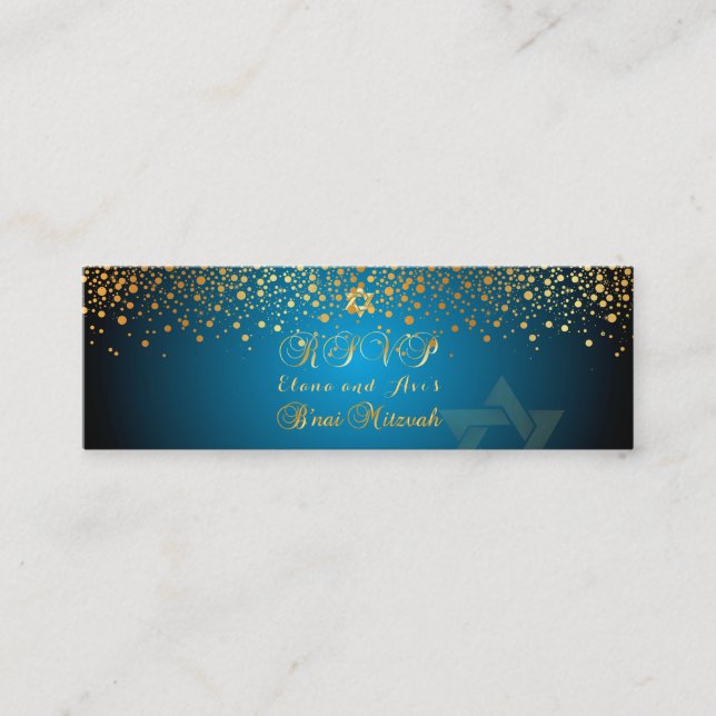 Cartes RSVP PixDezines DAZZLED OR/B'nai Mitzvah (Devant)