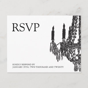 Cartes RSVP pour lustre noir et blanc classique