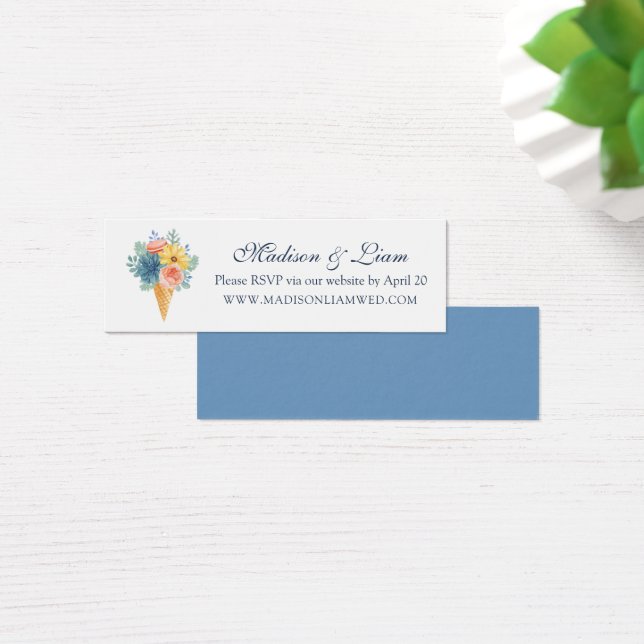 Cartes RSVP pour mariage à Macaron Succulent Flora (Bureau)