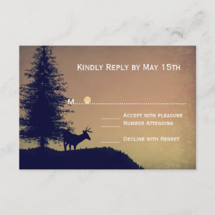 Cartes RSVP pour Mariage campagnard de pin de cerf