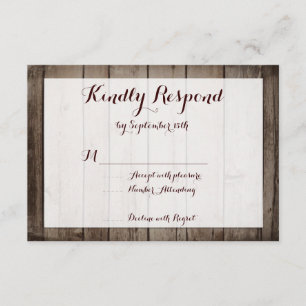 Cartes RSVP pour Mariage campagnard rustique en bo