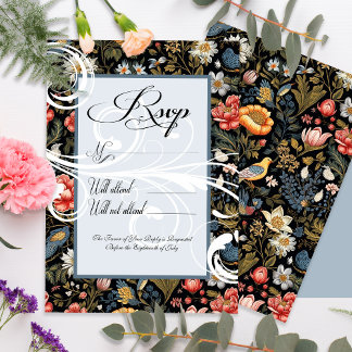 Cartes RSVP pour mariage dans le jardin enchantées