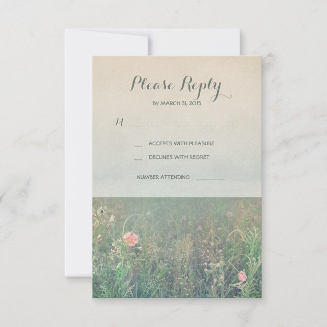 Cartes RSVP pour mariage d'été (Devant)