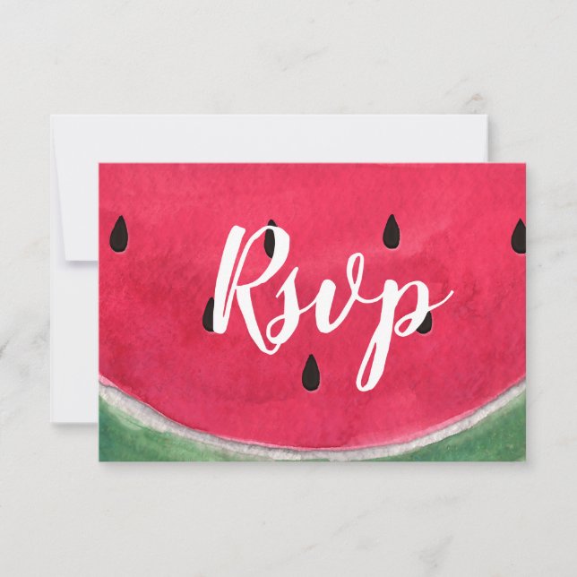 Cartes RSVP Pour Mariage D'Été Avec Watermelon (Devant)