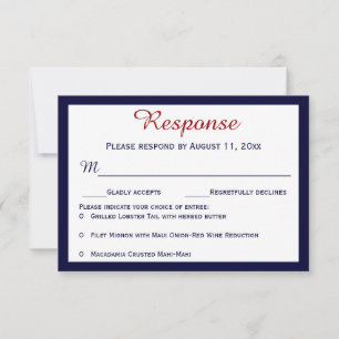 Cartes RSVP pour mariage du homard bleu de la mari