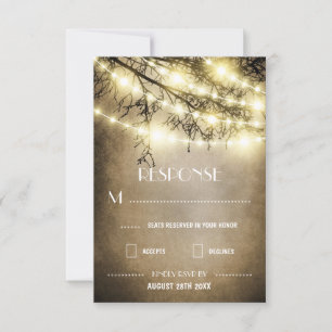 Cartes RSVP pour mariage rustique dans l'arbre Vin