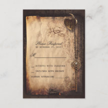 Cartes RSVP pour mariage vintage clé et serrure co