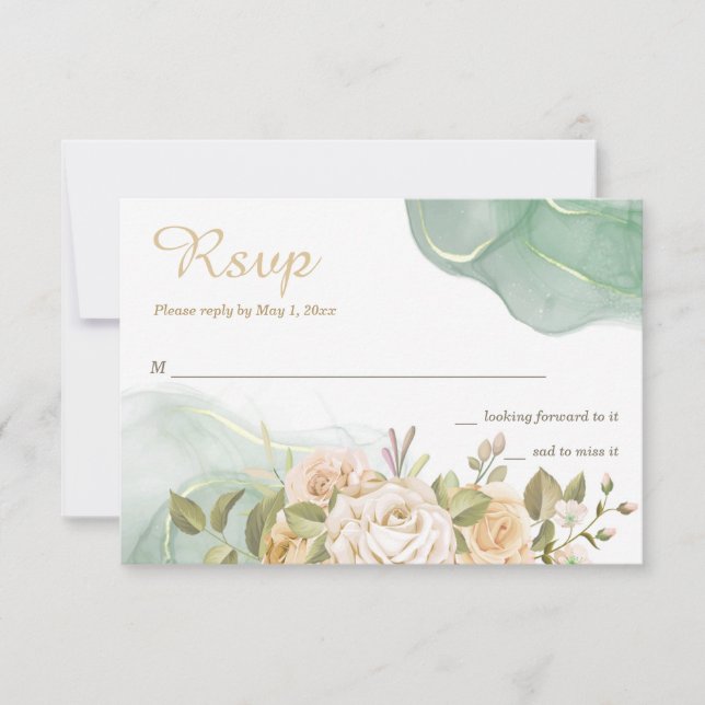 Cartes RSVP Romance Wedding (Devant)