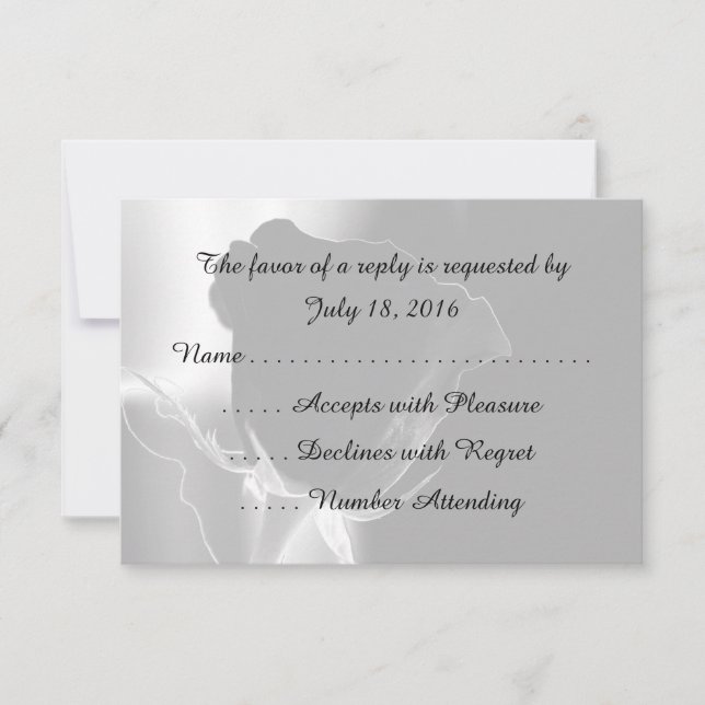 Cartes RSVP rose Noire (Devant)