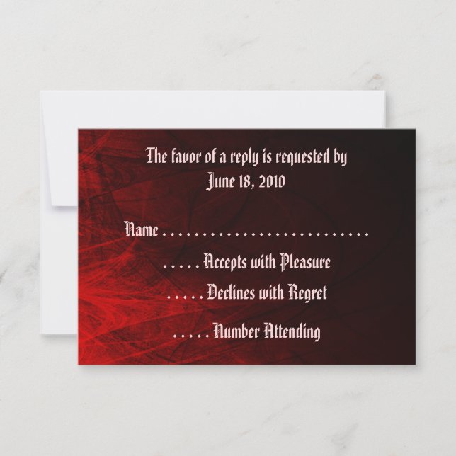Cartes RSVP Roses gothiques (Devant)