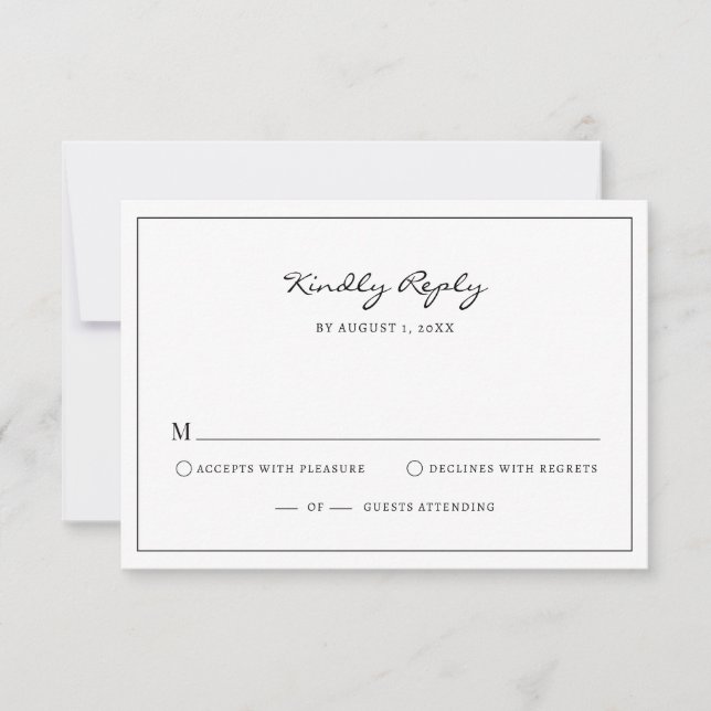 Cartes RSVP simples et élégantes (Devant)