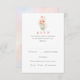 Cartes RSVP Soft Pastel Fleurs sauvages de mariage