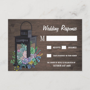 Cartes RSVP Succulentes Rustiques De Mariage En Bo