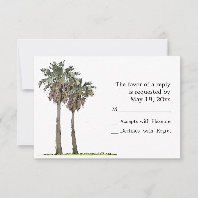 Cartes RSVP Tropical Palm Trees (Devant)