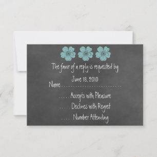 Cartes RSVP Turquoises Wild Roses