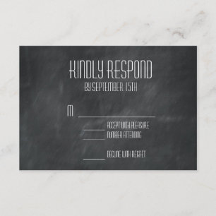 Cartes RSVP vintage Mariage Chalkboard