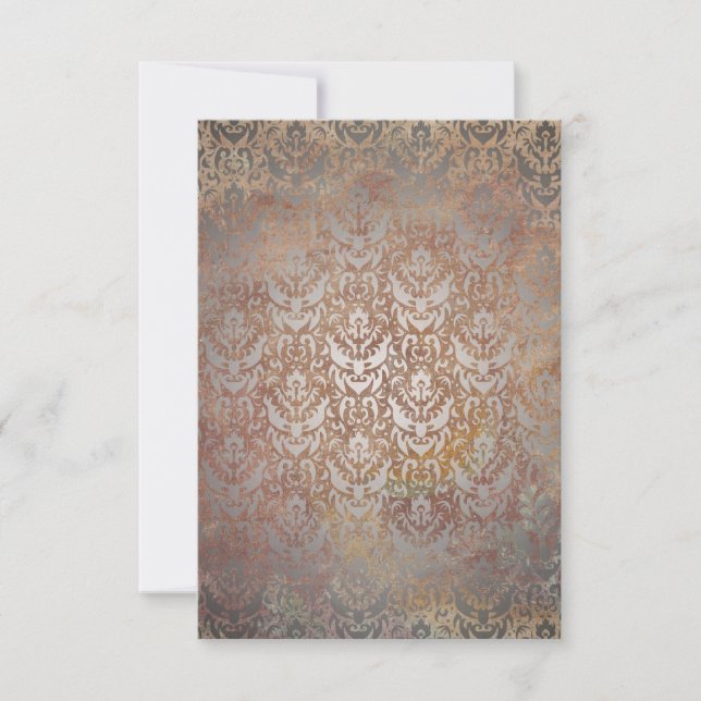 Cartes RSVP vintages Toscane Damask Élégantes (Devant)