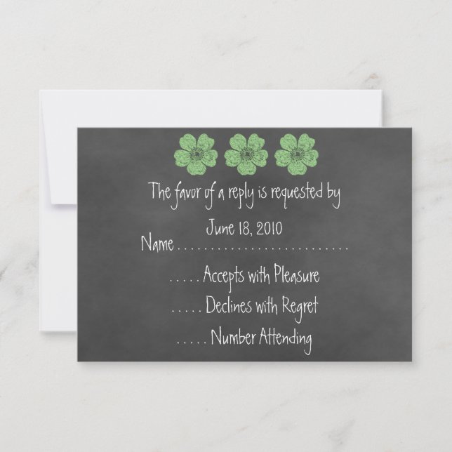 Cartes RSVP Wild Green Roses (Devant)
