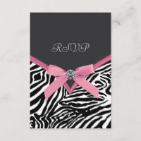 Cartes RSVP Zèbre Rose