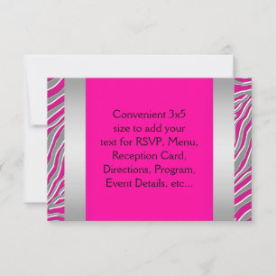 Cartes RSVP Zèbre Rose Chaud
