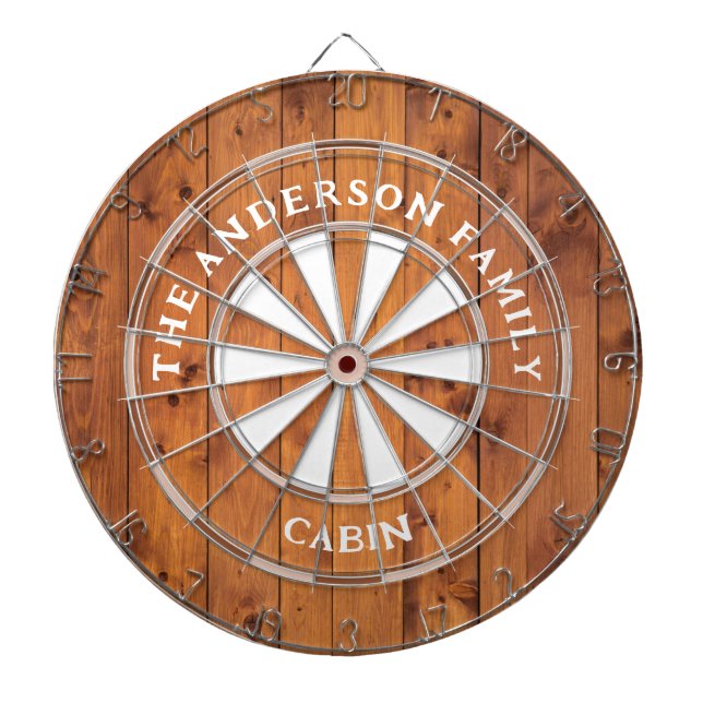 Cartes Rustique en bois foncé Nom de famille Cible (Devant)