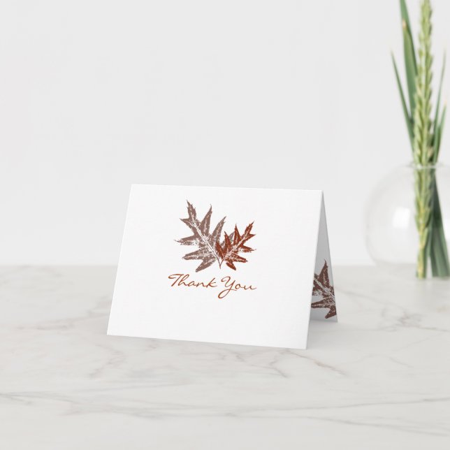 Cartes rustiques de Merci de feuille de chêne (Devant)