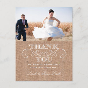 Cartes rustiques de Merci de mariage d'impression
