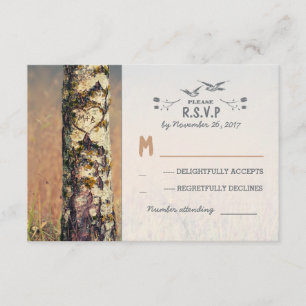 cartes rustiques du mariage campagnard RSVP