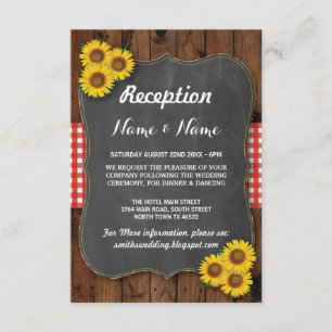 Cartes rustiques rouges de réception de mariage de