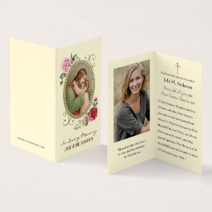 Cartes sacrées du mémorial funéraire catholique