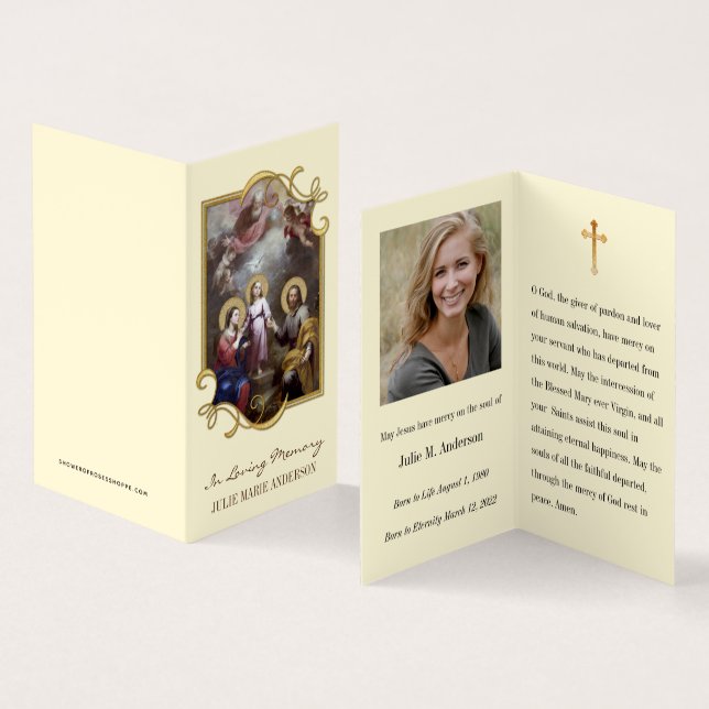 Cartes sacrées du mémorial funéraire catholique (Intérieur et extérieur)